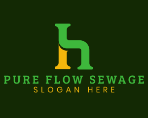 Sewage - Pipes Plumbing Letter H logo design