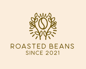 Roasted - Coffee Bean Plant logo design