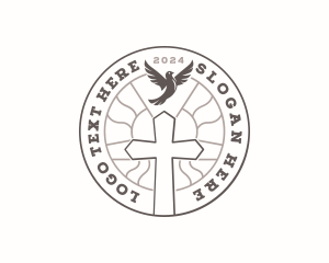 School - Christian Dove Cross logo design