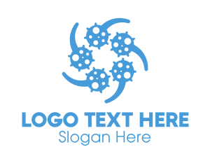 Bacteria - Blue Virus Particles Transmission logo design