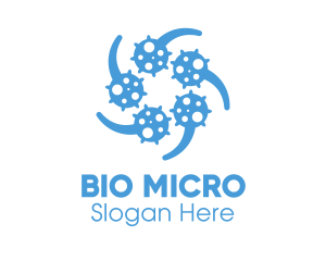 Microbiology - Blue Virus Particles Transmission logo design
