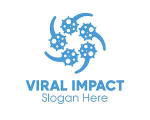 Infection - Blue Virus Particles Transmission logo design