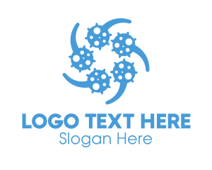 Microorganism - Blue Virus Particles Transmission logo design