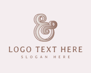 Waxing - Elegant Swirl Ampersand logo design