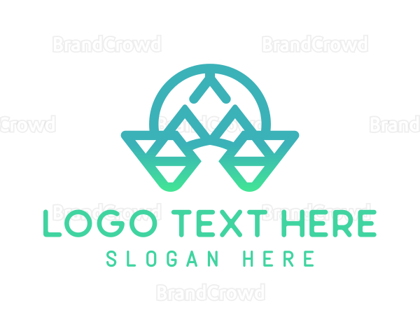 Abstract Geometric Letter A Logo