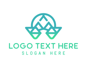 Green Diamond - Abstract Geometric Letter A logo design