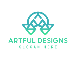 Abstract Geometric Letter A logo design