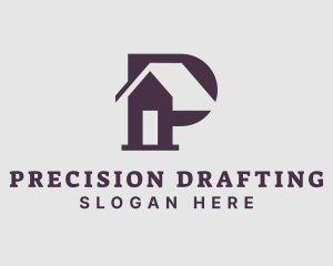 Purple House Letter P logo design