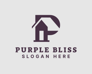 Purple House Letter P logo design