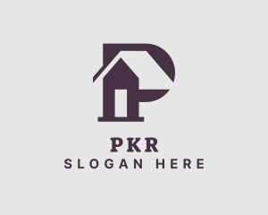 Purple House Letter P logo design