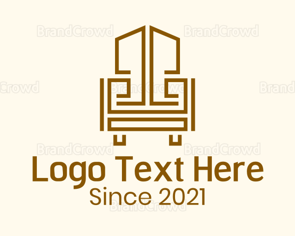 Geometric Wooden Armchair Logo
