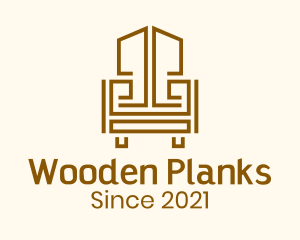 Geometric Wooden Armchair logo design