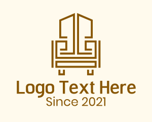 Wooden - Geometric Wooden Armchair logo design