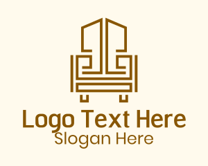 Geometric Wooden Armchair Logo