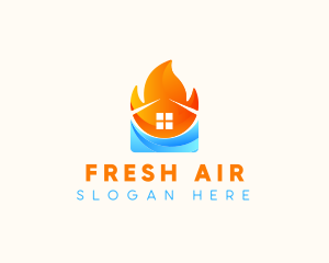 Home Temperature HVAC logo design