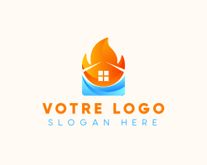 Fan - Home Temperature HVAC logo design