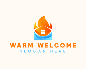 Home Temperature HVAC logo design