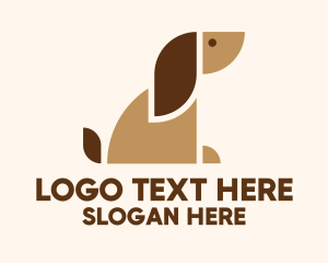 Dog Groomer - Geometric Brown Dog logo design