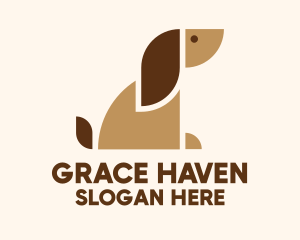 Geometric Brown Dog Logo
