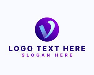 Letter V - Startup Media Sphere logo design
