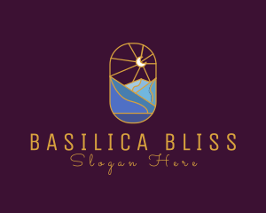 Basilica - Stained Glass Moon Valley logo design