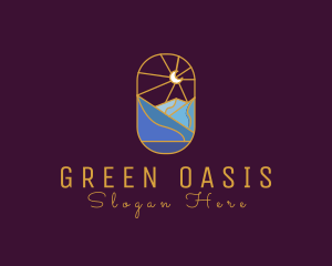 Stained Glass Moon Valley logo design