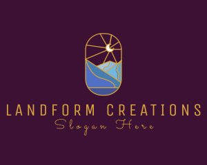 Landform - Stained Glass Moon Valley logo design