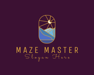 Stained Glass Moon Valley logo design