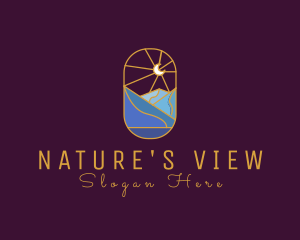 Scenic - Stained Glass Moon Valley logo design