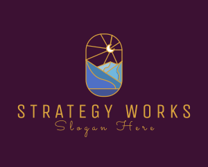 Stained Glass Moon Valley logo design