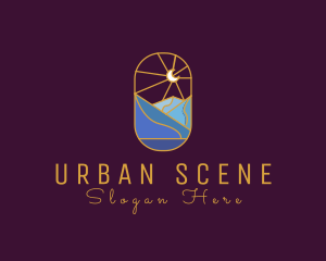 Scene - Stained Glass Moon Valley logo design