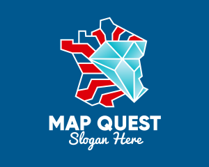 French Diamond Map logo design