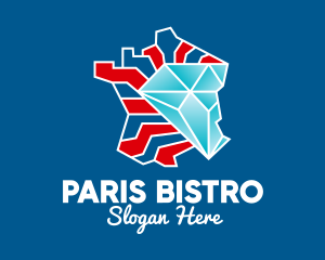 French Diamond Map logo design