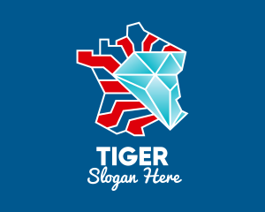 Traveler - French Diamond Map logo design