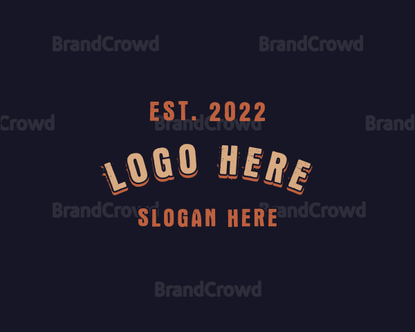 Industrial Grunge Curved Logo