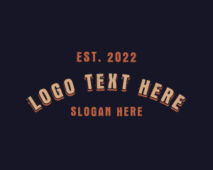 Cafe - Industrial Grunge Curved logo design