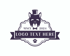 Groomer - Gentleman Yorkshire Dog logo design