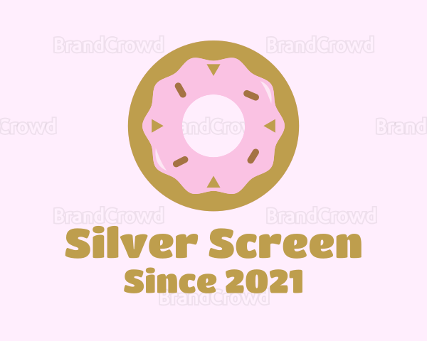 Strawberry Donut Pastry Logo