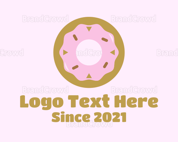 Strawberry Donut Pastry Logo