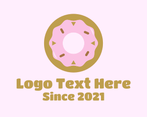 Doughnut Shop - Strawberry Donut Pastry logo design