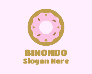 Strawberry Donut Pastry Logo