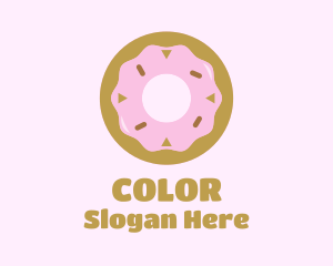 Strawberry Donut Pastry Logo