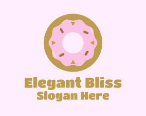 Strawberry Donut Pastry Logo