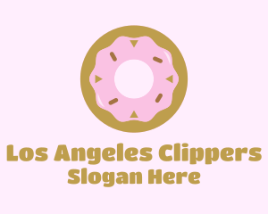 Strawberry Donut Pastry Logo