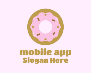 Strawberry Donut Pastry Logo