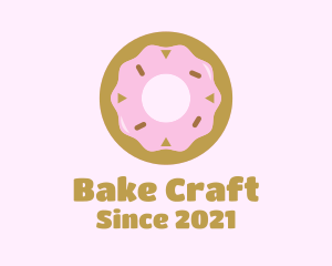 Strawberry Donut Pastry logo design