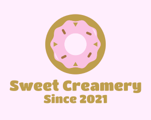 Strawberry Donut Pastry logo design