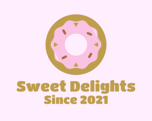 Strawberry Donut Pastry logo design