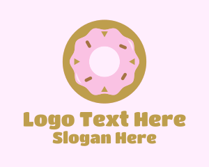 Strawberry Donut Pastry Logo