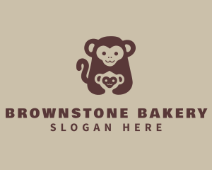 Brown Monkey Baby logo design